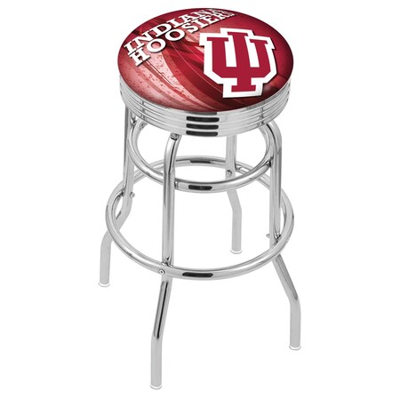 Holland Bar Stool Co 30" Chrome 2-Ring Indiana Swivel Bar Stool, Accent Ring L7C3C30IndnaU-D2